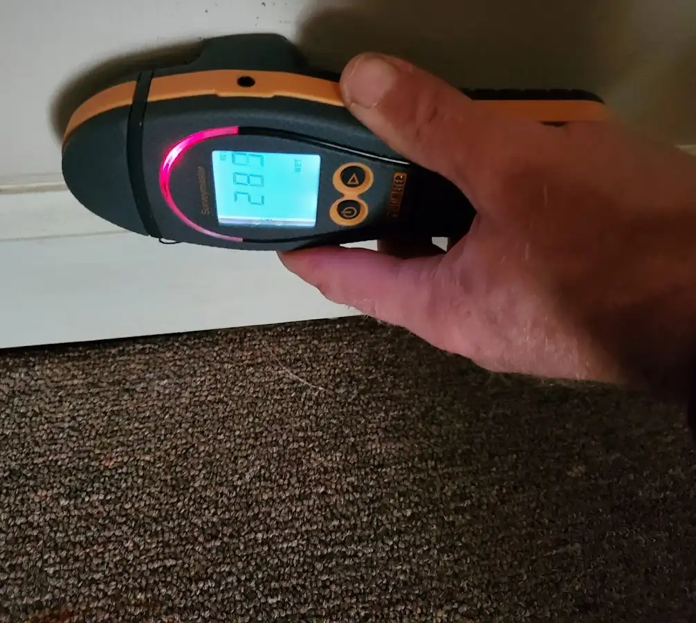 Moisture detection at baseboard during Mold Inspection & Testing in Las Vegas
